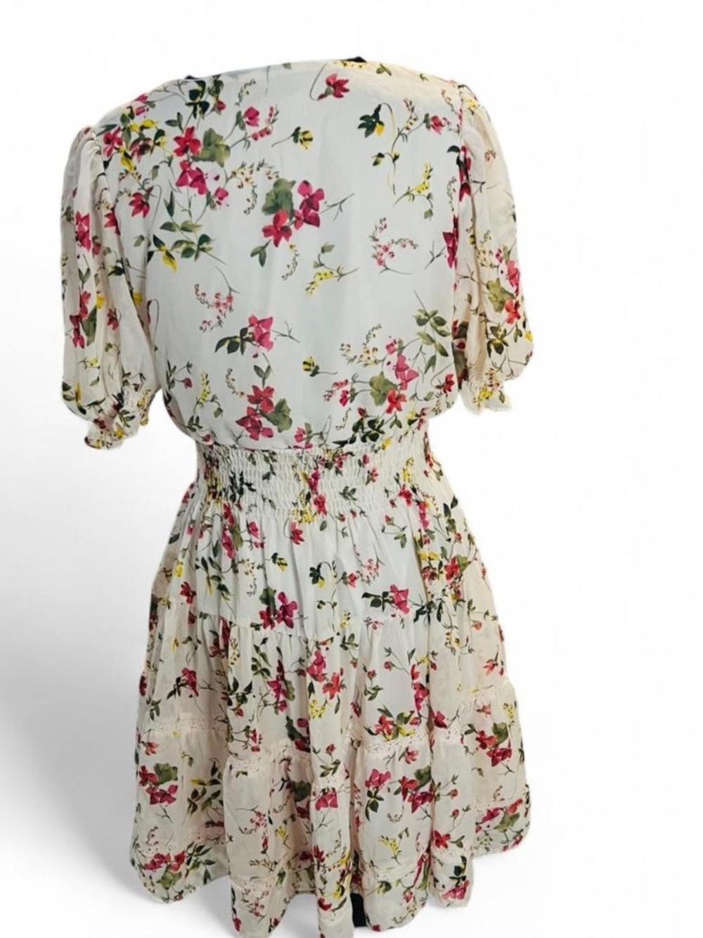 Floral Ruffle Dress with Waffle Waist by Taylor in Size 2 - Picture 3 of 8